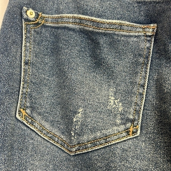 Pilcro by Anthropologie Cigarette High Rise Distressed Blue Jeans 32T EUC - Picture 6 of 14